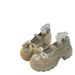 Round Toe Thick Heel Mary Jane 2025 New French Bow Small Leather Women's Single Shoes_vogvips.com