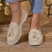Women's Spring Suede Tassel Loafers Plus Size Slip-On Shoes European American Style New Fashion_vogvips.com
