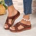 New Large Size Slippers Vintage Car Line Non-slip Round Head Wedge With Comfortable One Word Slippers Women_vogvips.com