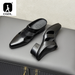 Men Half Slipper 5CM High Heels Slid Luxury Loafers Fashion Zapatillas Hombre Casual Sho Sapato Social Masculino_vogvips.com