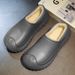 Men's Home Clogs 2023 New Winter Garden Clog Plush Lining Waterproof Woman House Warm Shoes High Quality Anti-Slip Green_vogvips.com