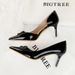 638-AK56 Glossy Patent Leather Slim Shallow Mouth, Side Hollow, Pointed Metal Buckle High Heels, Single Shoes For Women_vogvips.com