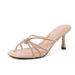 Sandals Women 2025 New Summer Rhinestone High Open Toe Slippers For Outdoor Wear Thin Heel Nude Pink Elegant Sister_vogvips.com