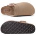 Crestar New Brooklyn Women's Suede Clogs Cork Footbed Cow Leather Mules With Adjustable Slingback Fashion Slip On Potato Shoes_vogvips.com