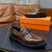 Luxury Men's Genuine Leather Thick-Soled Loafers Open Edge Beaded Cowhide Glossy Lightweight Wear-Resistant Business_vogvips.com