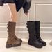 Belt Buckle Pile Thick-Soled Women Over-the-Knee Heel Long Western High Tube Riding Boots_vogvips.com