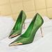 Elegant Satin High Heels For Women Pointed Toe Evening Party Shoes With Metallic Accents Comfortable Rubber Sole_vogvips.com