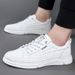 New Genuine Leather White Low-top Fashionable Young Sports Casual Men's Sneakers, Same Style As Seen On Live Broadcasts_vogvips.com