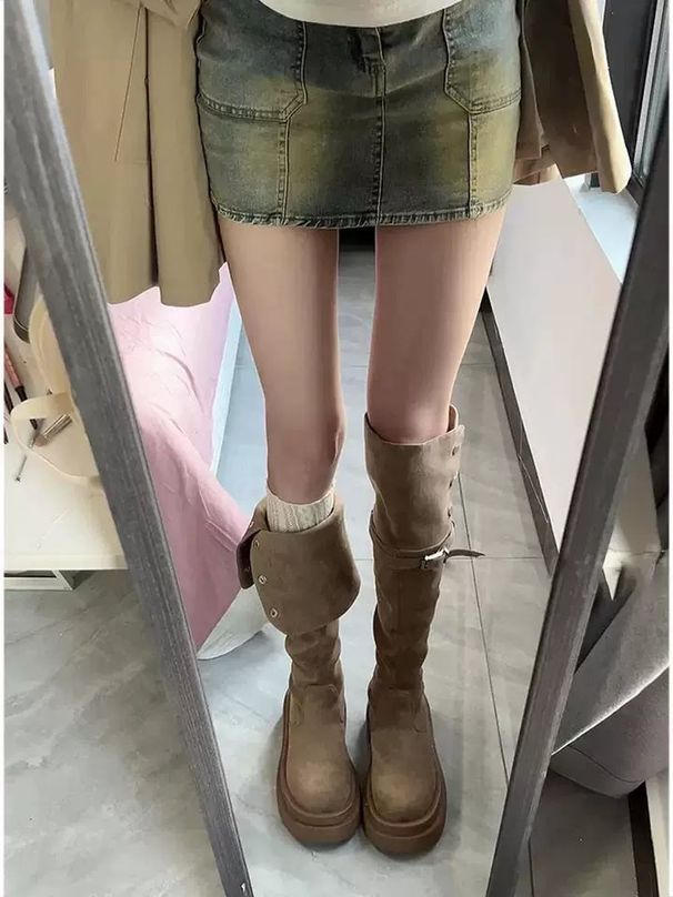 Over-the-Knee Large Tube Circumference Fleece Height Increasing Wide Women's Beauty Plus Size Thick Sole Long Boots_vogvips.com