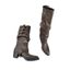 Women's Punk Style Western Cowboy Boots Stacked Knee High Riding Boots Pointed Toe Two-Way Belt Buckle Boots With Anti-Slip Sole_vogvips.com