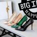Skinny High Heels, Thin Heel, Super High Heel, Shallow Mouth, Pointed Rhinestone Bow Buckle Single Shoes_vogvips.com