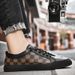Men's Shoes Board Shoes Flat Bottom Low Top Plaid Leather Cowhide Surface Sports And Leisure Shoes Board Shoes_vogvips.com