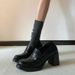 High Heeled Loafers Women S Small Leather Shoes Simple One Pedal Commuting Silent Single_vogvips.com