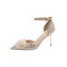 6692-15-078 High Heels Women Sequin Hollow Sandals One Strap Pearl Chain Rhinestone Wedding Shoes Party Dress_vogvips.com
