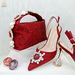 Women’s Shoes Simple party style pointed toe women's shoe and bag set with diamond strap on the handle_vogvips.com