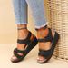 New 2025 Large Casual Fish Mouth Hot Roman Style Sandals Women's Outwear Velcro Shoes_vogvips.com