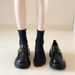Small Leather Shoes Women's Models Fleece Platform Loafers Women's Shoes Shoes_vogvips.com
