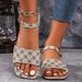 Large Size Retro Sandals For Women 2024 New Flat Bottom Buckle Square Head Printed Beach Sandals Sandal_vogvips.com