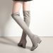 New Comfortable Pointed Toe Multi-Color Slimming Stretch Suede Plus Size Wedge Women Casual Boots For Shopping_vogvips.com