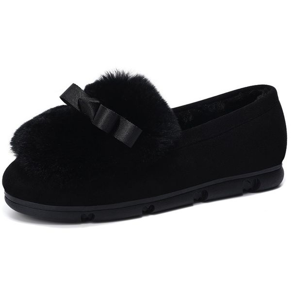 Warrior Winter Cotton Shoes With Fleece Lining, Thickened Snow Boots, 2025 New Style, Slip-On Loafers, Women's Moccasins_vogvips.com