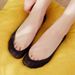 5pairs Non-slip Invisible Slippers Seamless Ice Silk Boat Summer Thin Solid Casual Breathable Low Cut Socks Women_vogvips.com