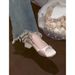 Super Beautiful Comfortable Bridesmaid Shoes For Daily Wear, Match With Dresses, Shallow French Style Gentle High Heels,_vogvips.com