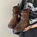 Retro Fashion Belt Buckle Western Cowboy Slimming Short Women's Melard Martin Motorcycle Boots_vogvips.com