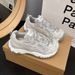 Women's European Style Platform Sneakers Lace up Chunky Sole Hidden Heel Lift 2026 Spring New Fashion_vogvips.com