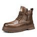 Autumn New High-top Martin Men's Trendy Versatile Work Thick-soled Ankle Boots Casual Leather Shoes_vogvips.com