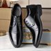 European Warm Series 2025 Men's Autumn Winter Genuine Leather Lace-up Business With Fleece Lining Formal Soft Sole British Style Black Shoes_vogvips.com