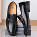 Premium Business Casual Slip-On Shoes For Men - Waterproof PU Leather Office Shoes With Comfortable PVC Sole, Stylish Pointed Toe Design_vogvips.com