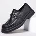 Euro Step New Genuine Leather Thick-Soled Loafers Non-Slip Breathable Men's Casual Shoes For Men_vogvips.com