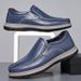 New Style Simple Casual Leather Men's Slip-On Shoes Business Breathable Loafers_vogvips.com