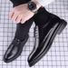 Suitable For All Seasons New Men's Brogue Formal Leather Business Casual British Korean Style Lace-up Breathable Height-increasing Wedding Shoes_vogvips.com