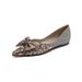 Pointed Flat-soled Single Shoes, Women's Bows, One Pedal, Rhinestone Ladyshoes, Women's Soft-soled Shallow-mouth Large-size Women's Shoes_vogvips.com