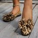 Cross-border Plus-size Leopard Print Sho, 2026 Spring New Style, Bow-tie Pointed Toe Shallow Loafers, Women's Flat_vogvips.com