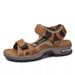 Brand Summer Men's Genuine Leather Slippers Gladiator Men Beach Sandals Soft Comfortable Outdoors Wading Shoes 38-46_vogvips.com