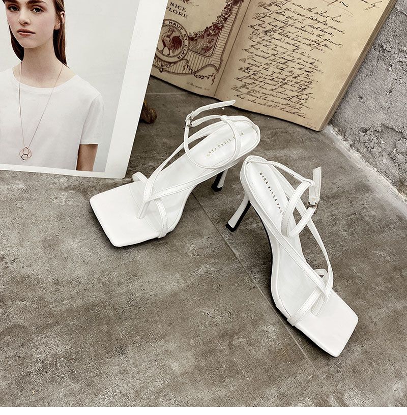 Factory Direct Supply European And American Show Internet Celebrity Blogger Same Style Fashion Square High Heel Clip Toe_vogvips.com