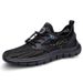 Men's Shoes Solid Color Round Head Low-top Mesh Casual Shoes Men's Elastic Band Sports Shoes_vogvips.com