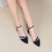 Cross-border In-stock Pointed-toe Nubuck 2026 New Model, Closed-toe Low-cut Korean Style Women's Single-strap Flat_vogvips.com