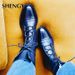 New SHENGY Patent Leather British Style Flat Boots Black Pointed Toe Boots Handsome Motorcycle Boots Women's Boots_vogvips.com