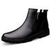 Men's Boots Leather Boots Medium Top Martin Boots Side Zipper Loafer Short Boots Cotton Boots Men's_vogvips.com