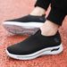 Men's Spring Fashion Knit Slip-On Shoes - Lightweight Platform Casual Sneakers, Breathable Dad Shoes For Everyday Wear_vogvips.com