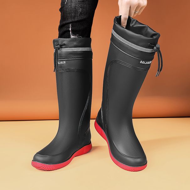 Single Shoe High Tube Waterproof Mouth Rain Boots Size 39-45_vogvips.com