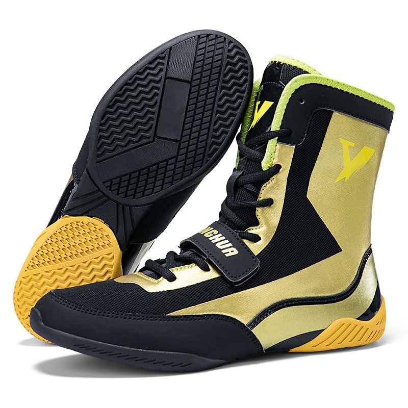Supply New High Top Wrestling Shoes Men's Professional Fighting Shoes Fighting Training Shoes Fitness Sanda Boxing Shoes_vogvips.com