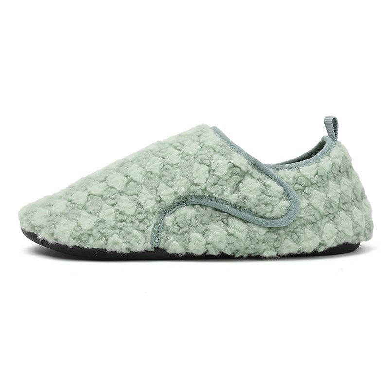 Women's Shoes Velcro Cotton Winter Slip-On House Slippers Fleece Lining, Anti-Slip Rubber Sole, Soft Velvet Upper, Comfortable Warm Indoor/Outdoor Use_vogvips.com