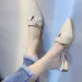 Pointed Toe Sandals Designer Women Summer Slippers Outer Wear Elegant Single Shoes Plus Size Chaussure Femme 2023_vogvips.com