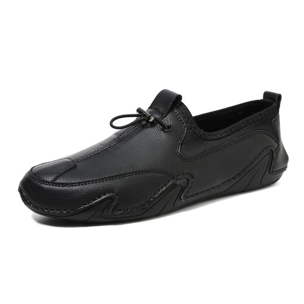 Men's Casual Leather Shoes Men's Soft-soled Octopus Outdoor Lace-up Driving Shoes Men_vogvips.com