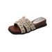 -style Thick-soled Women's Slippers, 2026 Summer New Model, Square-toed Vacation Women, Suitable For Wearing With_vogvips.com