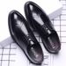 Suitable For All Seasons New Men's Brogue Formal Leather Business Casual British Korean Style Lace-up Breathable Height-increasing Wedding Shoes_vogvips.com